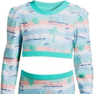 CoComelon Toddler Girl's Long Sleeve Rashguard Swim 2-Piece Set  NWT